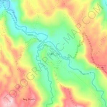 Cubantia topographic map, elevation, terrain