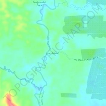 Juan Pablo 2 topographic map, elevation, terrain
