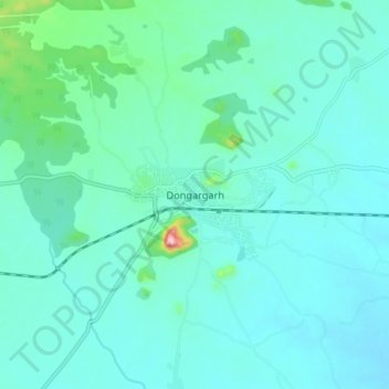 Dongargarh topographic map, elevation, terrain