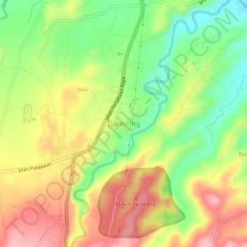 Gareccing topographic map, elevation, terrain