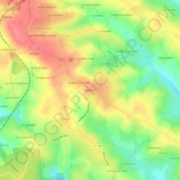 L'Ebaupin topographic map, elevation, terrain