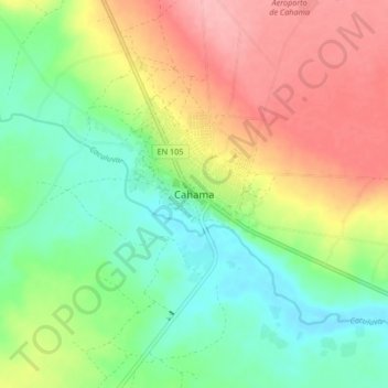 Cahama topographic map, elevation, terrain