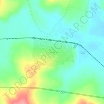 Sheepmoor topographic map, elevation, terrain