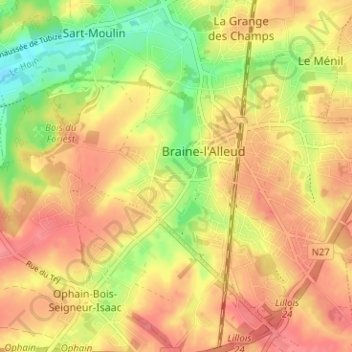 La Neuville topographic map, elevation, terrain