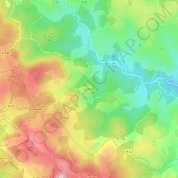 Laumond topographic map, elevation, terrain