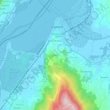 Portela topographic map, elevation, terrain