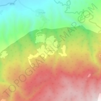 Dedem topographic map, elevation, terrain