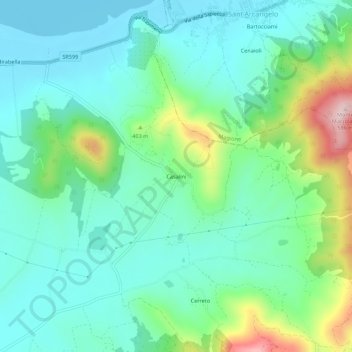 Casalini topographic map, elevation, terrain