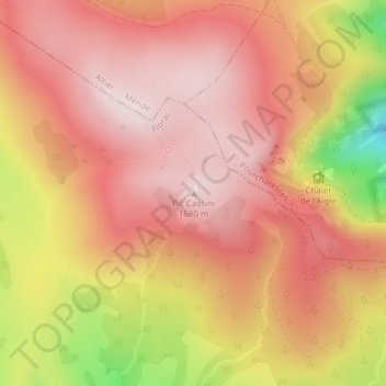 Pic Cassini topographic map, elevation, terrain