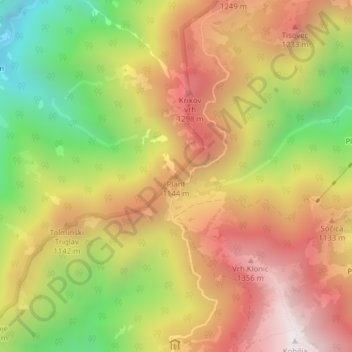Plant topographic map, elevation, terrain