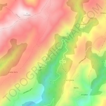 Muriellos topographic map, elevation, terrain