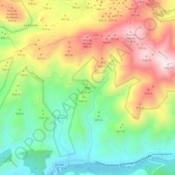 Yeres topographic map, elevation, terrain