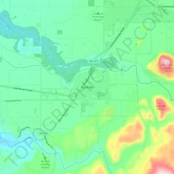 Buckley topographic map, elevation, terrain