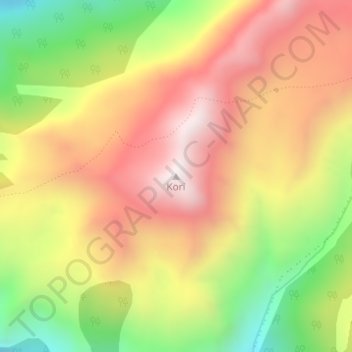 Kori topographic map, elevation, terrain