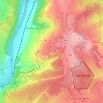 L'Eteignère topographic map, elevation, terrain