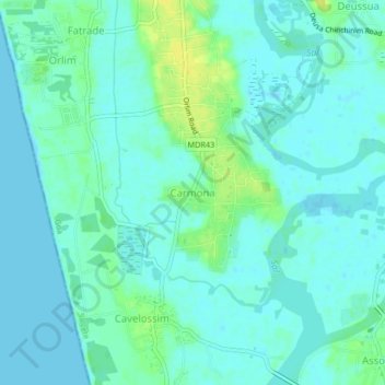 Carmona topographic map, elevation, terrain