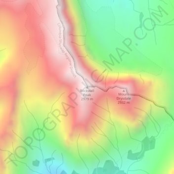 Rockwall Peak topographic map, elevation, terrain