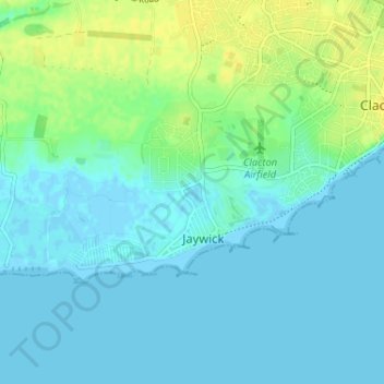 Jaywick topographic map, elevation, terrain