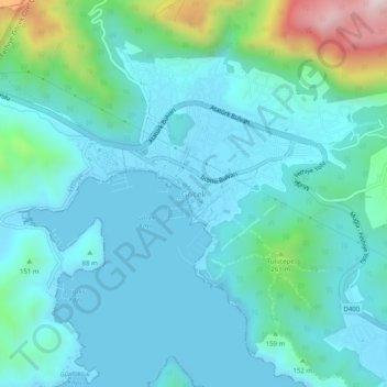 Göcek topographic map, elevation, terrain