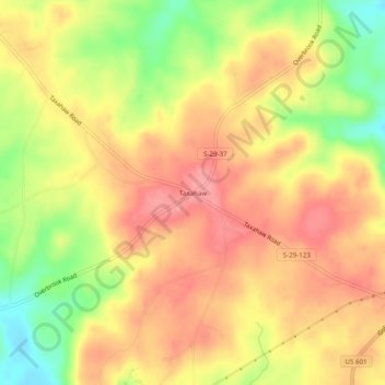 Taxahaw topographic map, elevation, terrain