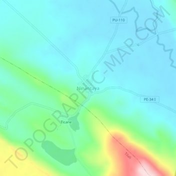 Ninantaya topographic map, elevation, terrain