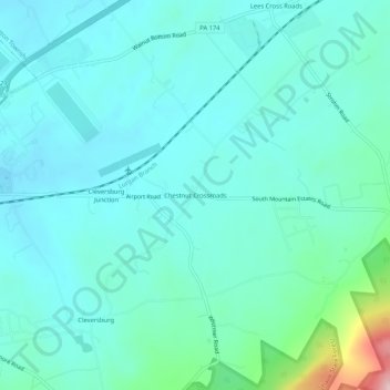 Chestnut Crossroads topographic map, elevation, terrain