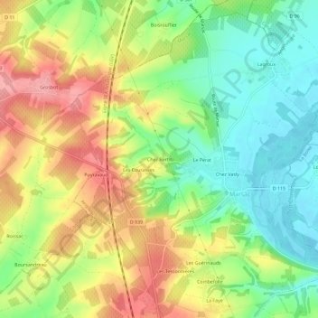 Chez Bertit topographic map, elevation, terrain