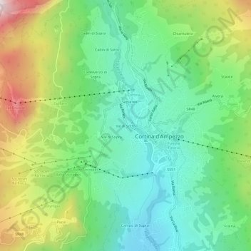 Val di Sotto topographic map, elevation, terrain