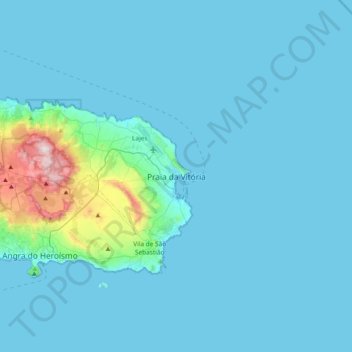 Praia da Vitória topographic map, elevation, terrain