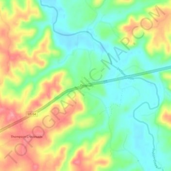 Olivehill topographic map, elevation, terrain