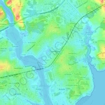Le Corpont topographic map, elevation, terrain