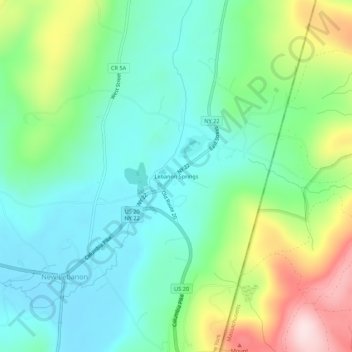 Lebanon Springs topographic map, elevation, terrain