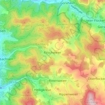 Ritschweier topographic map, elevation, terrain