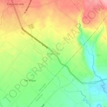 Mabuhay topographic map, elevation, terrain