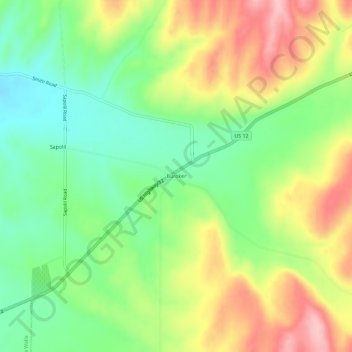 Buroker topographic map, elevation, terrain