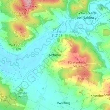 Altfalter topographic map, elevation, terrain