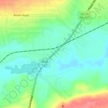 DeBruce topographic map, elevation, terrain
