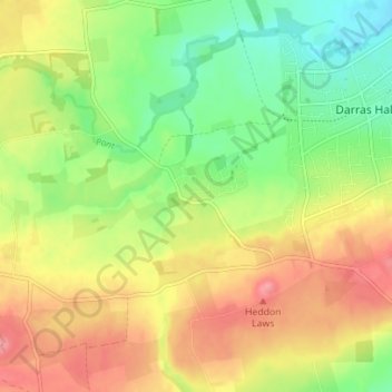 Medburn topographic map, elevation, terrain