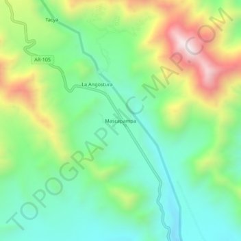Mascapampa topographic map, elevation, terrain