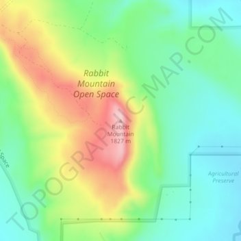 Rabbit Mountain topographic map, elevation, terrain