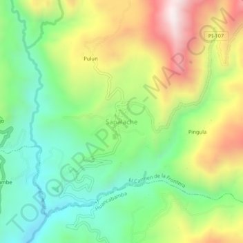 Sapalache topographic map, elevation, terrain