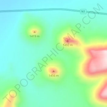 Three Sisters topographic map, elevation, terrain