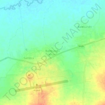 Balekundri Khurd topographic map, elevation, terrain