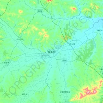 Huinan topographic map, elevation, terrain