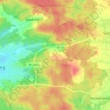 Reckenricht topographic map, elevation, terrain
