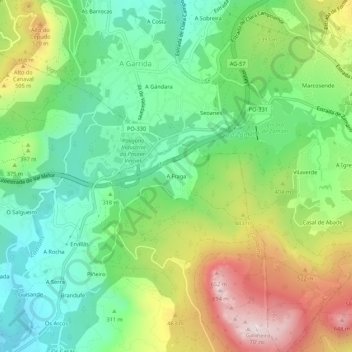 A Fraga topographic map, elevation, terrain