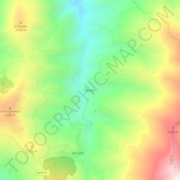 Alcázar topographic map, elevation, terrain