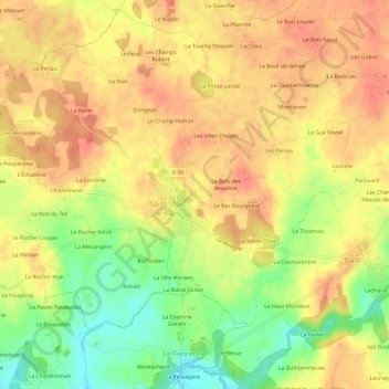 Moureul topographic map, elevation, terrain