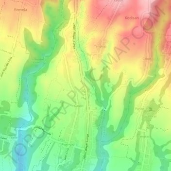 alas harum topographic map, elevation, terrain