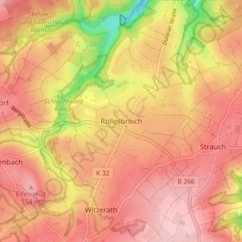 Rollesbroich topographic map, elevation, terrain